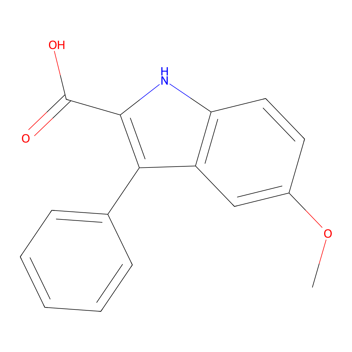 5-methoxy-3-phenyl-1H-indole-2-carboxylic Acid molecular structure, CAS 27294-04-8
