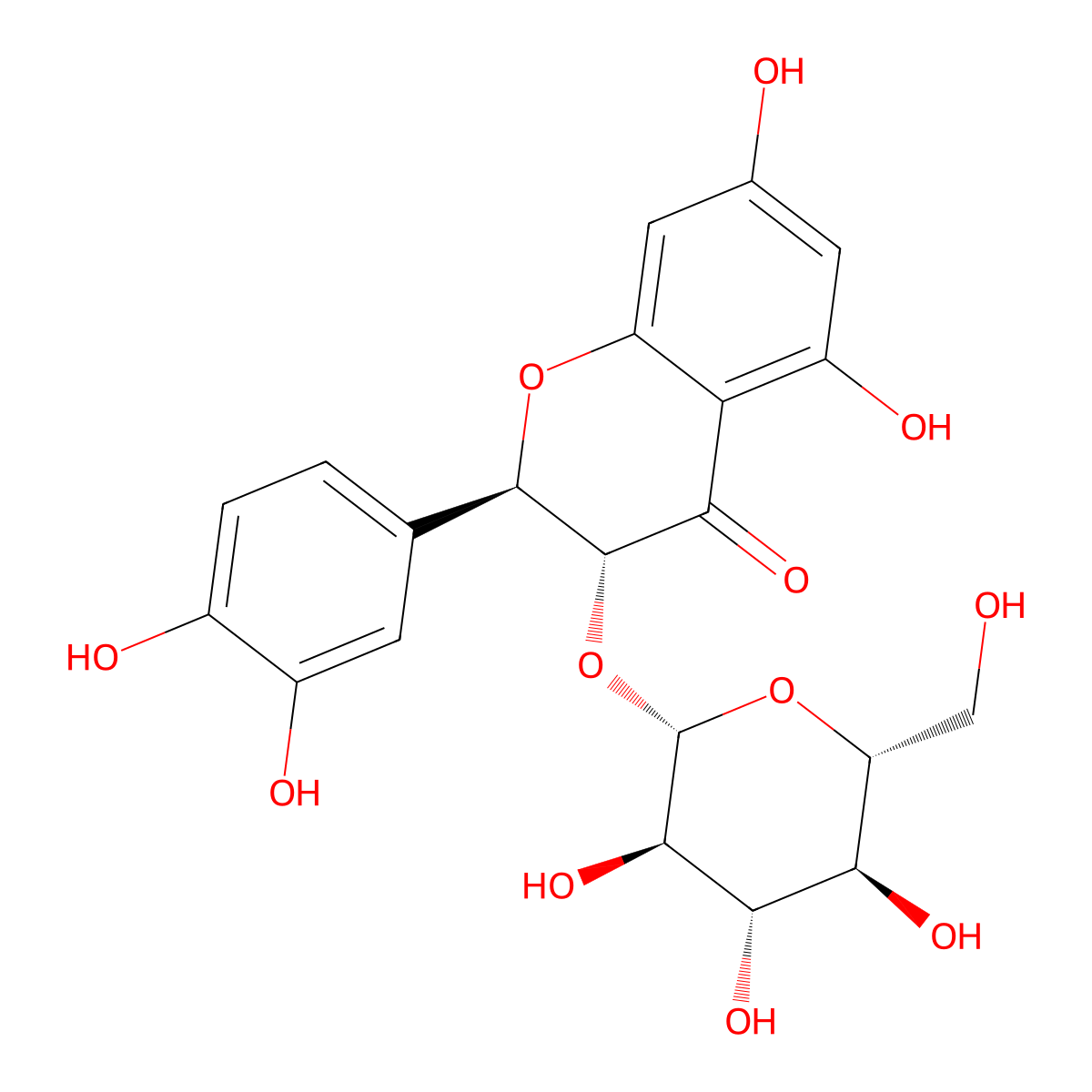 Taxifolin 3-O-beta-D-glucopyranoside molecular structure, CAS 27297-45-6