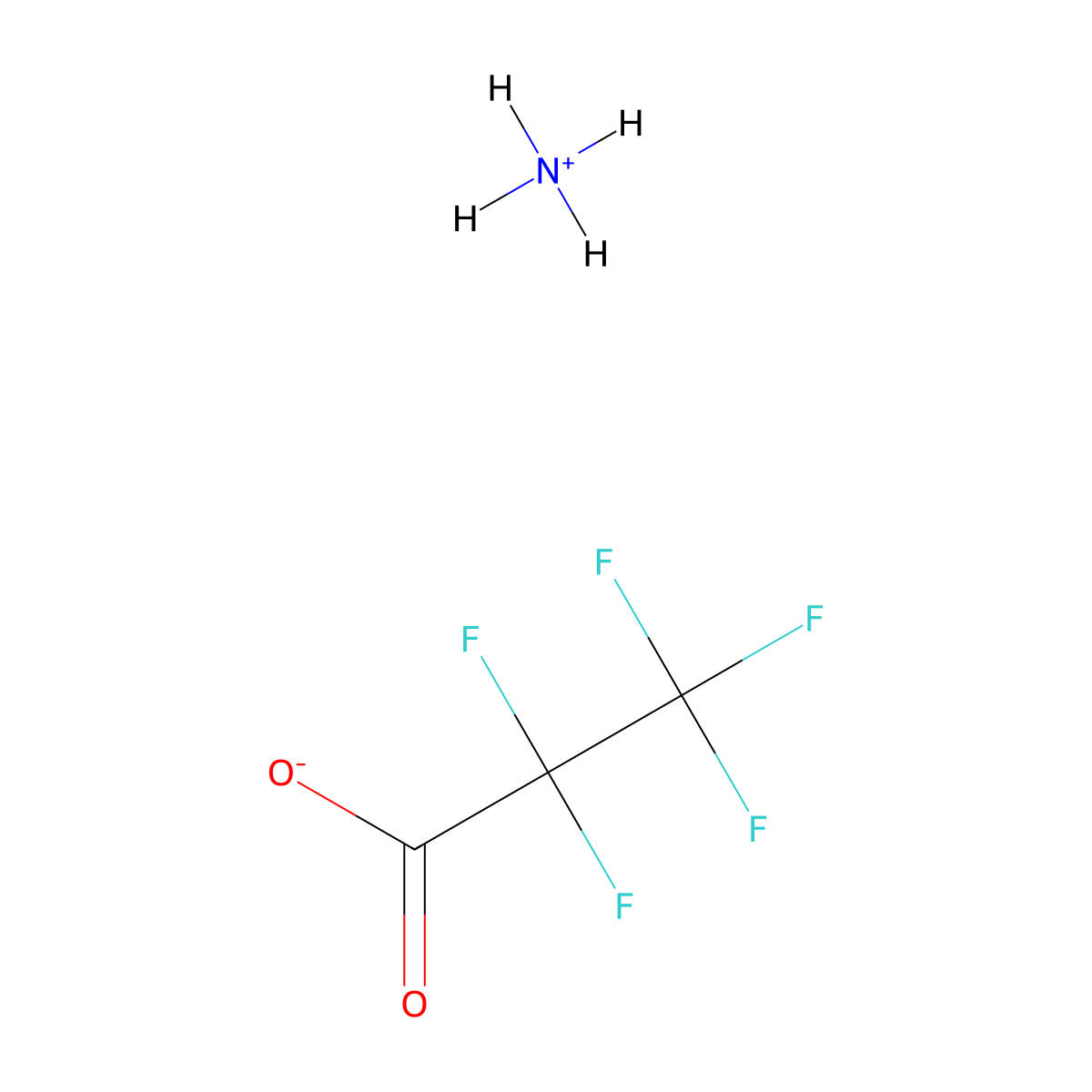 Ammonium pentafluoropropionate molecular structure, CAS 2730-58-7