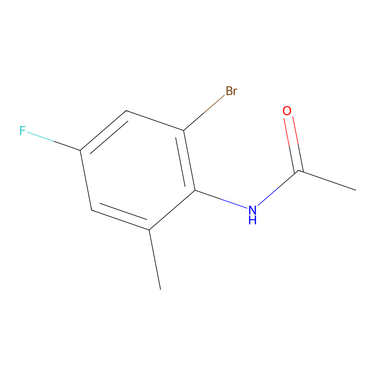 N-(2-Bromo-4-fluoro-6-methyl-phenyl)-acetamide molecular structure, CAS 2730079-50-0