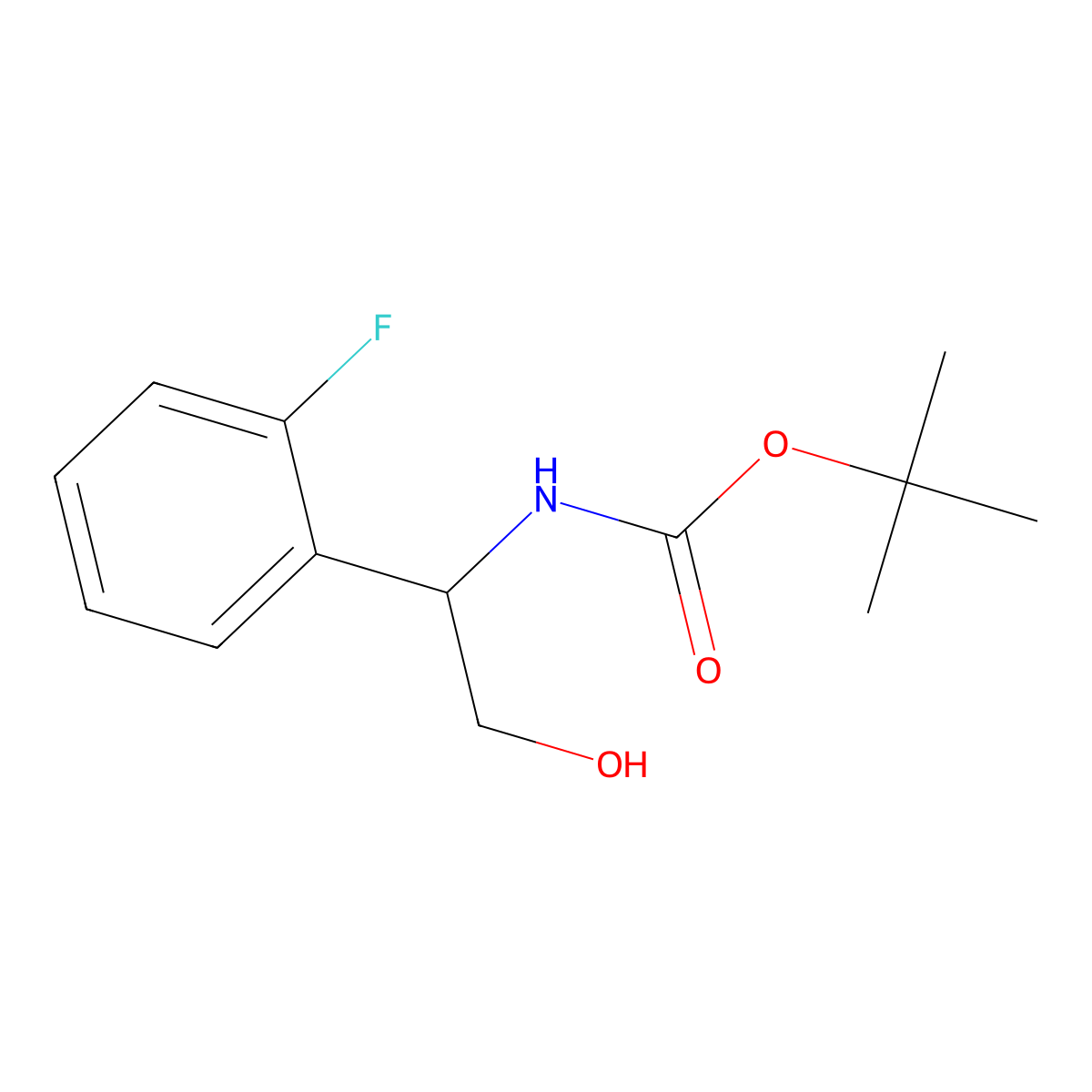 Tert-butyl N-[(1R)-1-(2-fluorophenyl)-2-hydroxy-ethyl]carbamate molecular structure, CAS 2730159-47-2