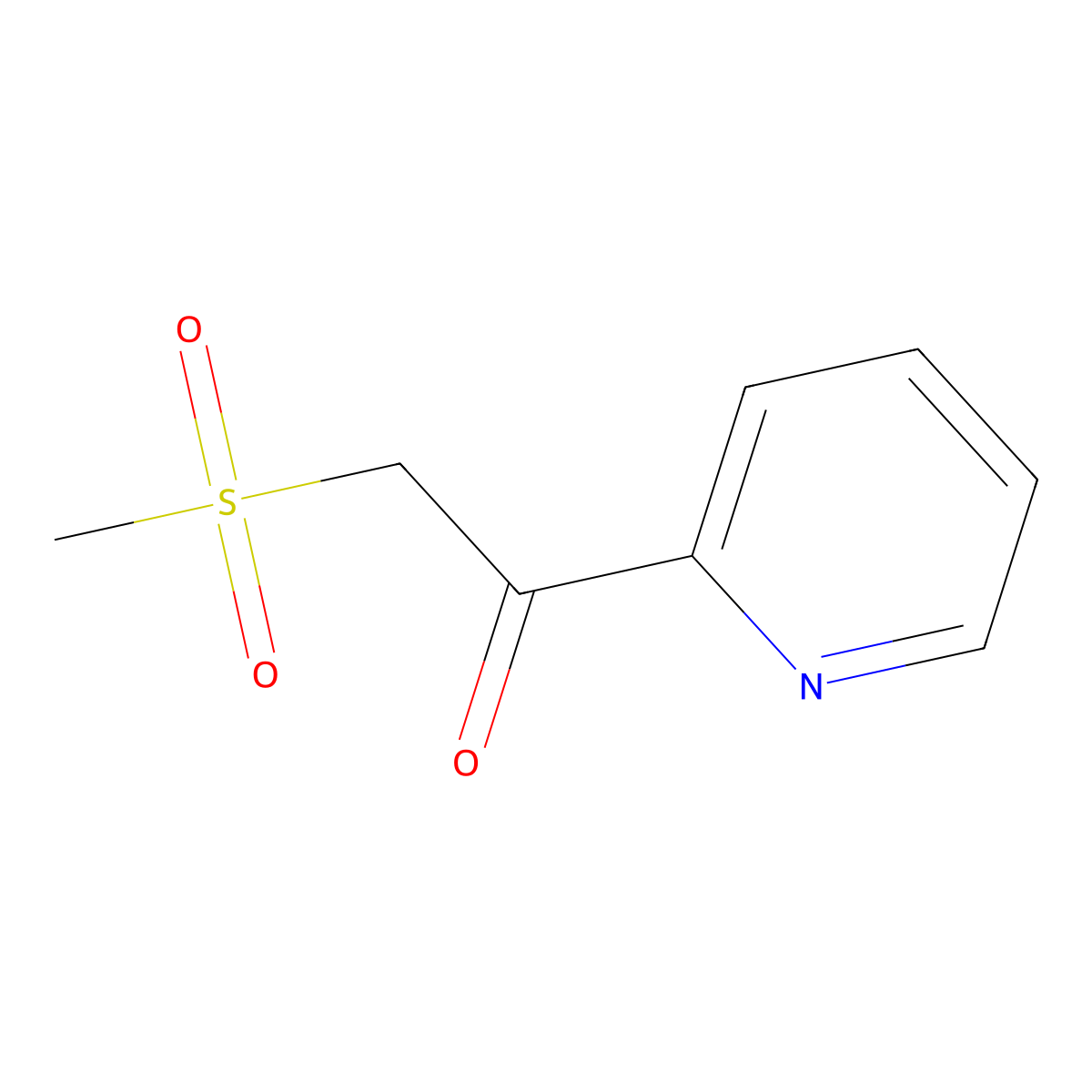 2-(Methylsulfonyl)-1-pyridin-2-ylethanone molecular structure, CAS 27302-93-8