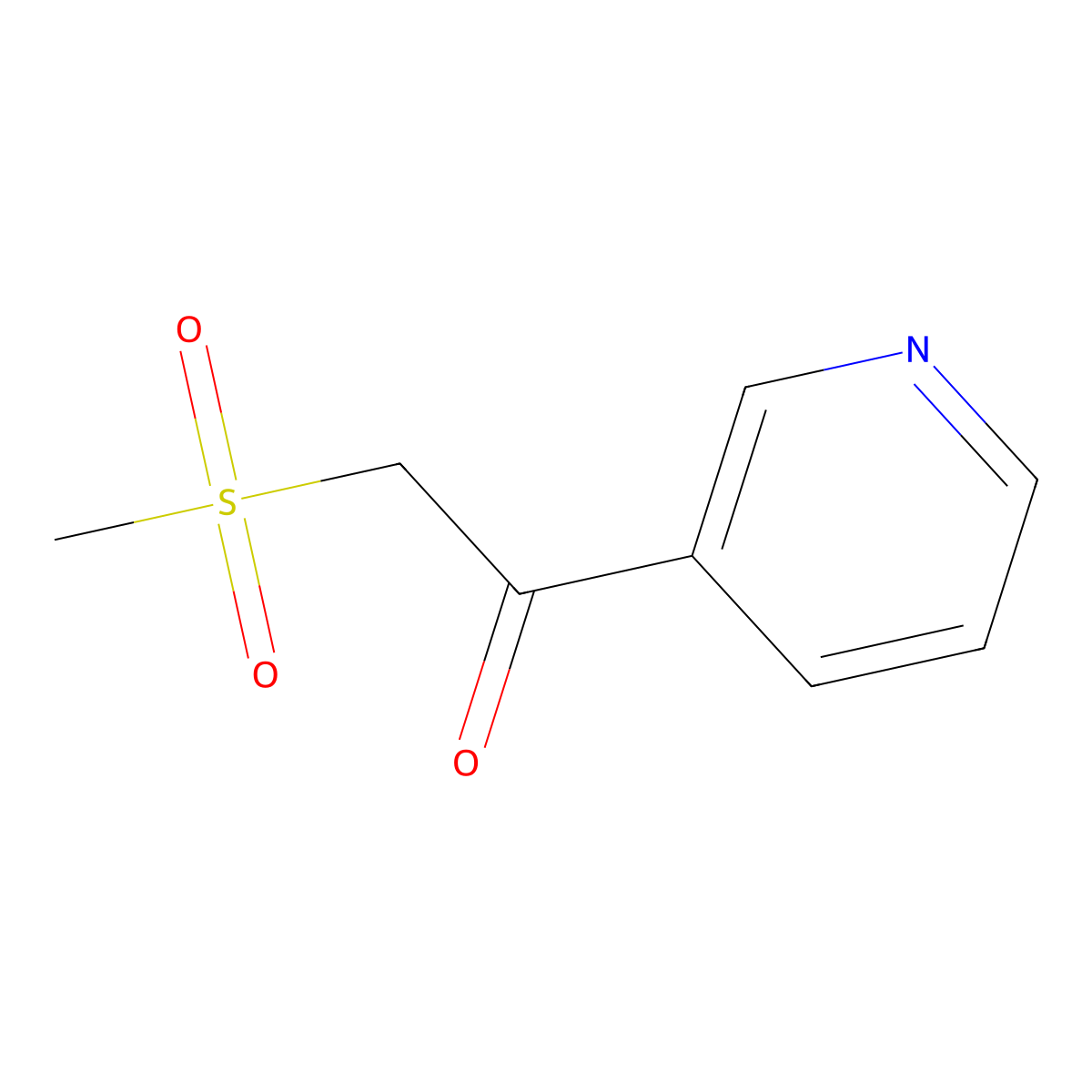 2-(Methylsulfonyl)-1-pyridin-4-ylethanone molecular structure, CAS 27302-94-9