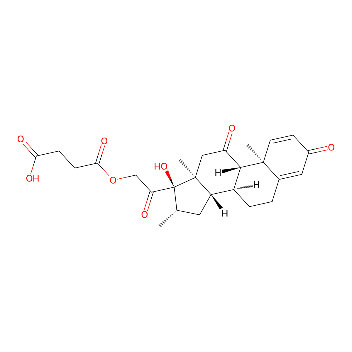 Meprednisone succinate molecular structure, CAS 27303-92-0