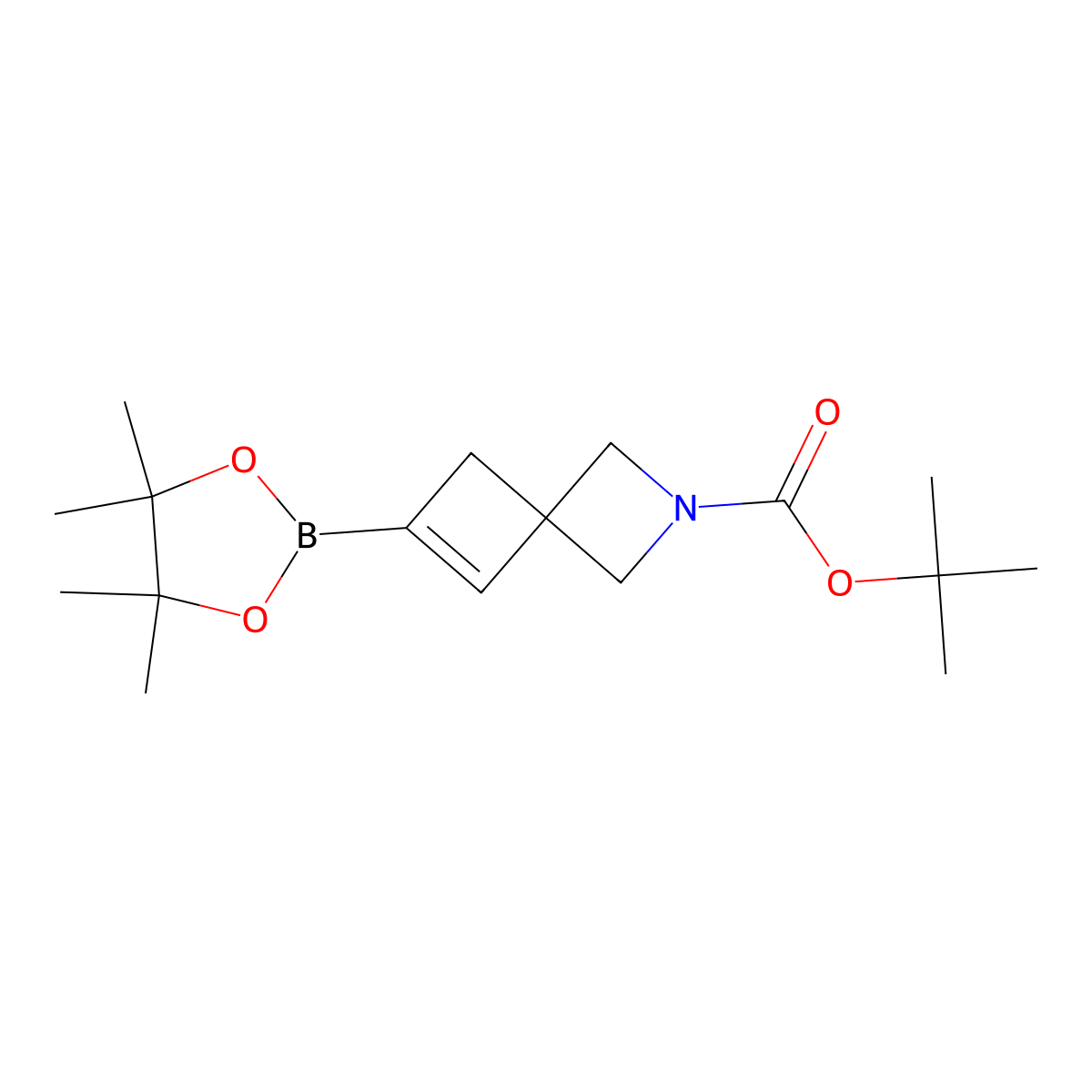 Tert-butyl 6-(4,4,5,5-tetramethyl-1,3,2-dioxaborolan-2-yl)-2-azaspiro[3.3]hept-5-ene-2-carboxylate molecular structure, CAS 2730903-90-7