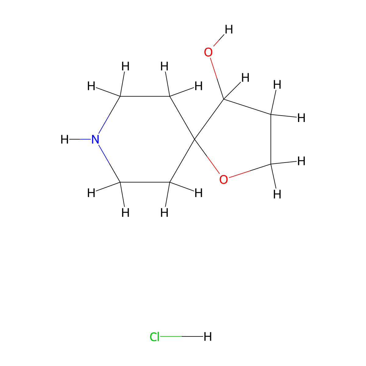 1-Oxa-8-azaspiro[4.5]decan-4-ol hydrochloride molecular structure, CAS 2731006-36-1