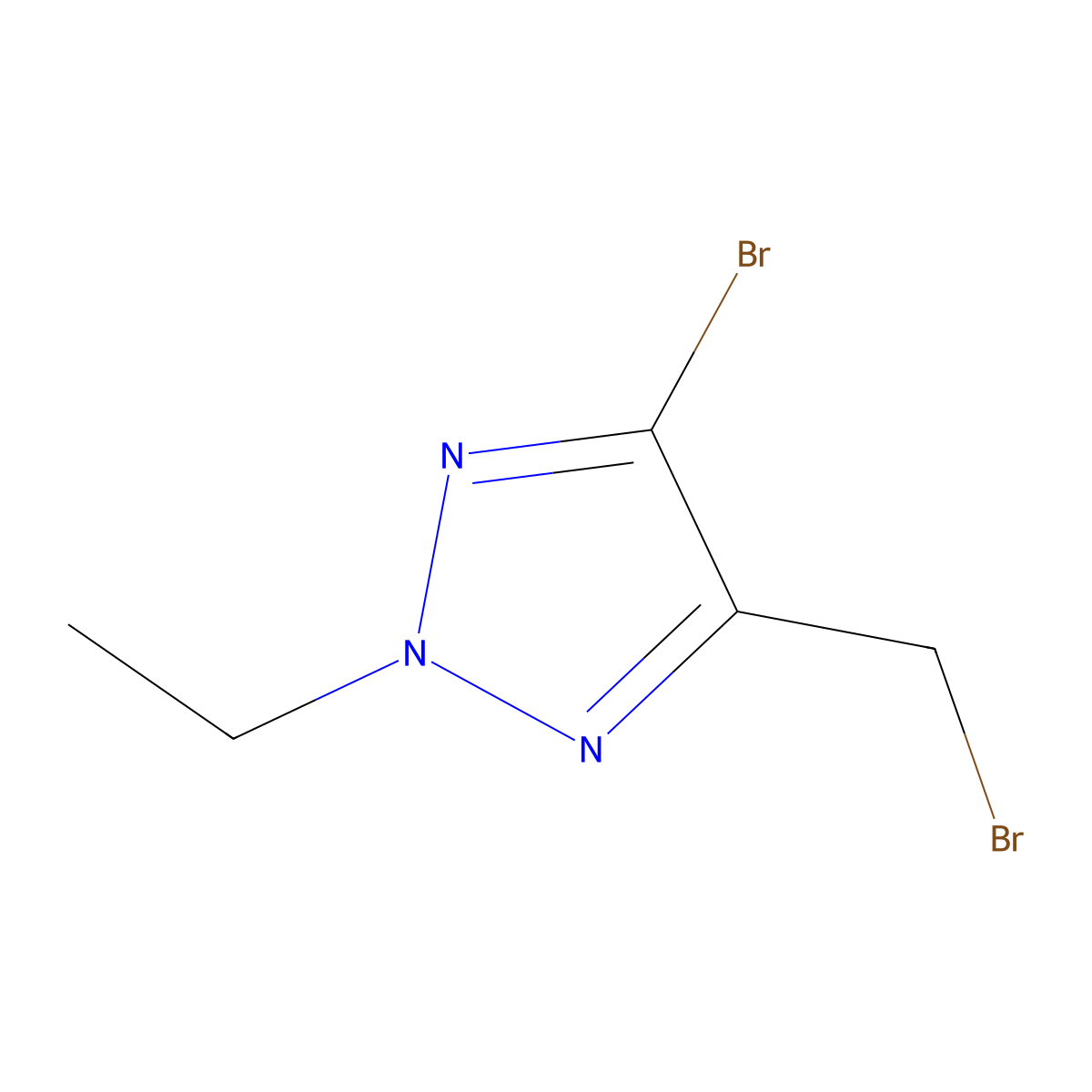 4-bromo-5-(bromomethyl)-2-ethyl-2H-1,2,3-triazole molecular structure, CAS 2731006-38-3