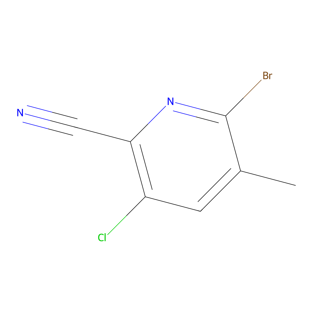6-Bromo-3-chloro-5-methylpyridine-2-carbonitrile molecular structure, CAS 2731006-41-8