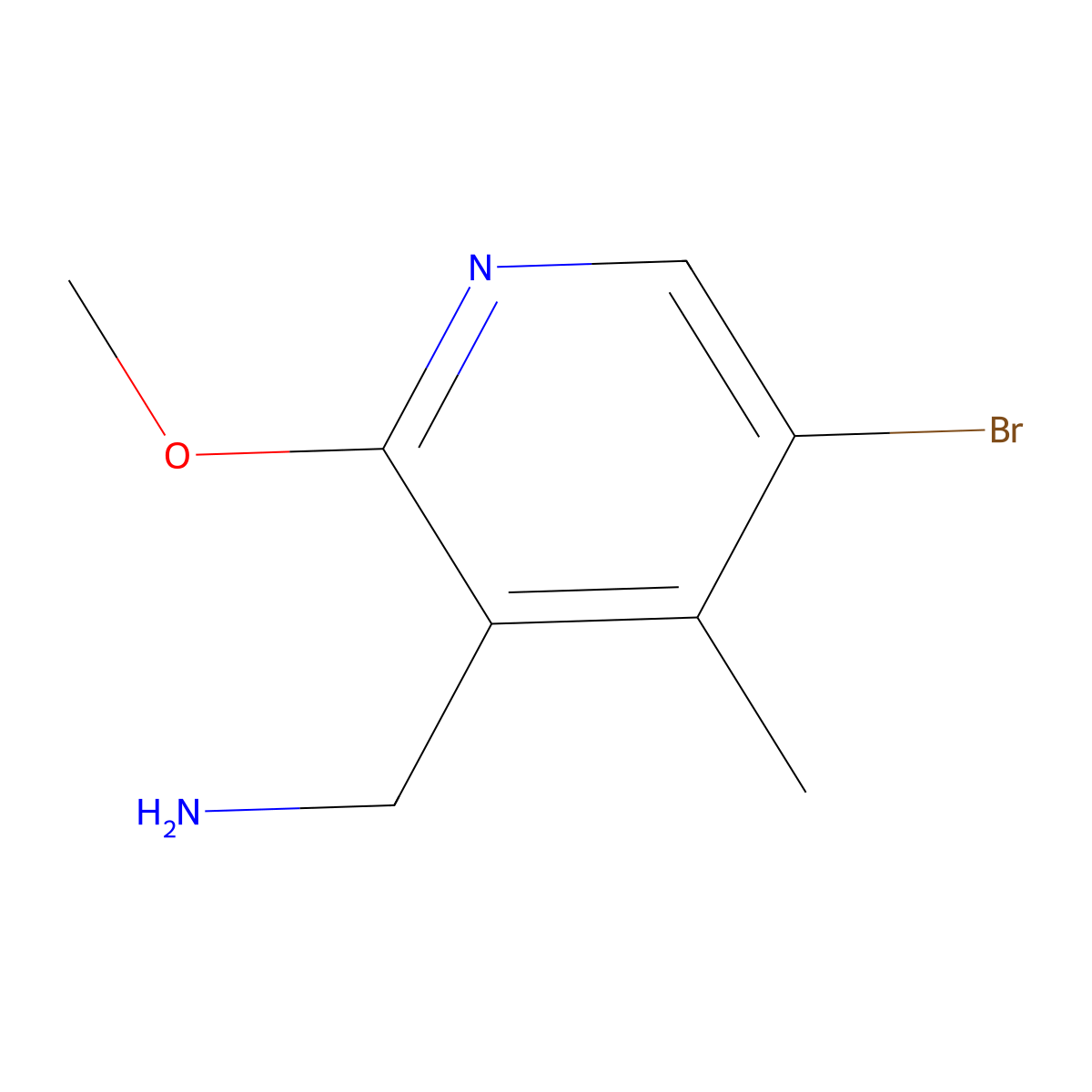 1-(5-Bromo-2-methoxy-4-methylpyridin-3-yl)methanamine molecular structure, CAS 2731006-48-5