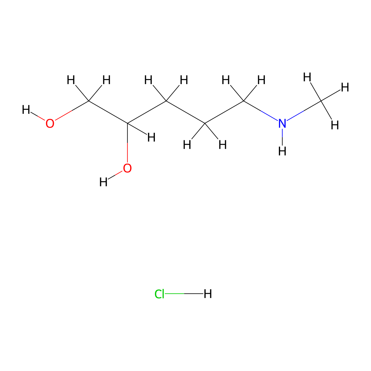 5-(Methylamino)pentane-1,2-diol hydrochloride molecular structure, CAS 2731006-49-6