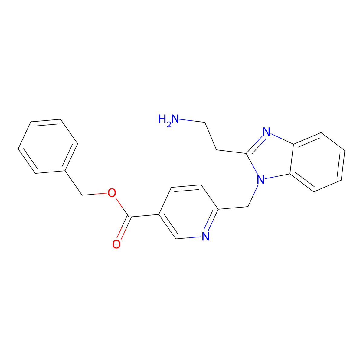 benzyl 6-{[2-(2-aminoethyl)-1H-1,3-benzodiazol-1-yl]methyl}pyridine-3-carboxylate molecular structure, CAS 2731006-50-9