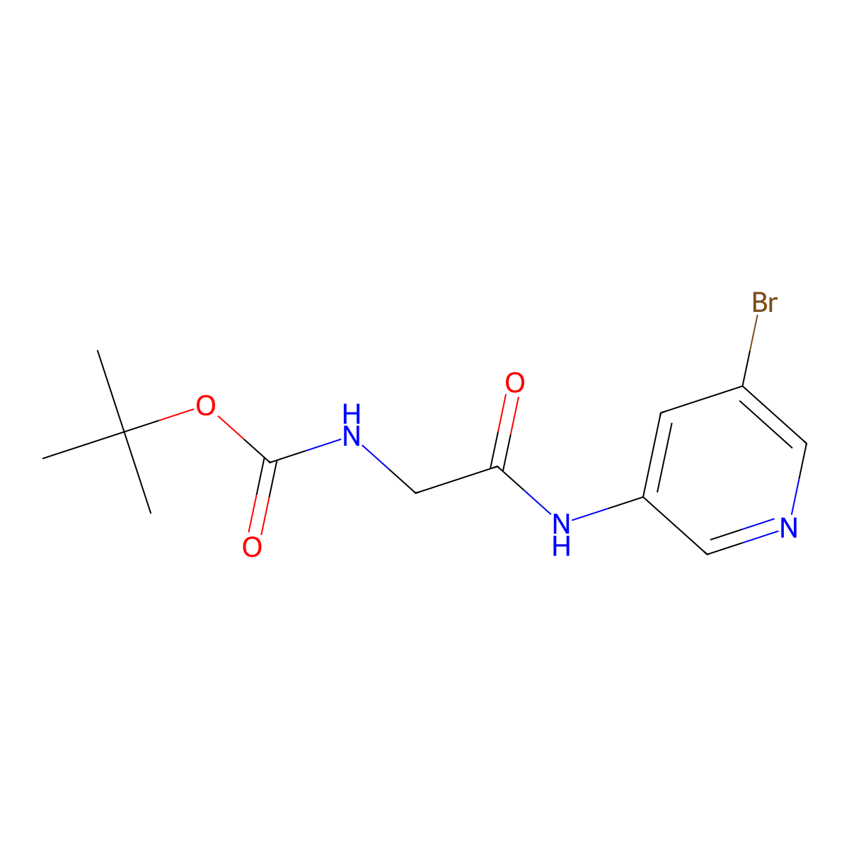 tert-butylN-{[(5-bromopyridin-3-yl)carbamoyl]methyl}carbamate molecular structure, CAS 2731006-60-1
