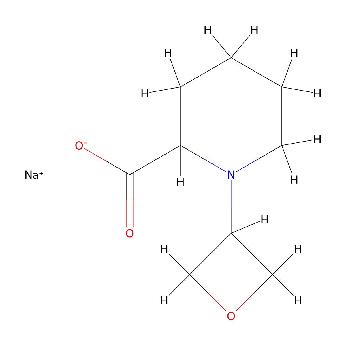 Sodium 1-(oxetan-3-yl)piperidine-2-carboxylate molecular structure, CAS 2731006-64-5