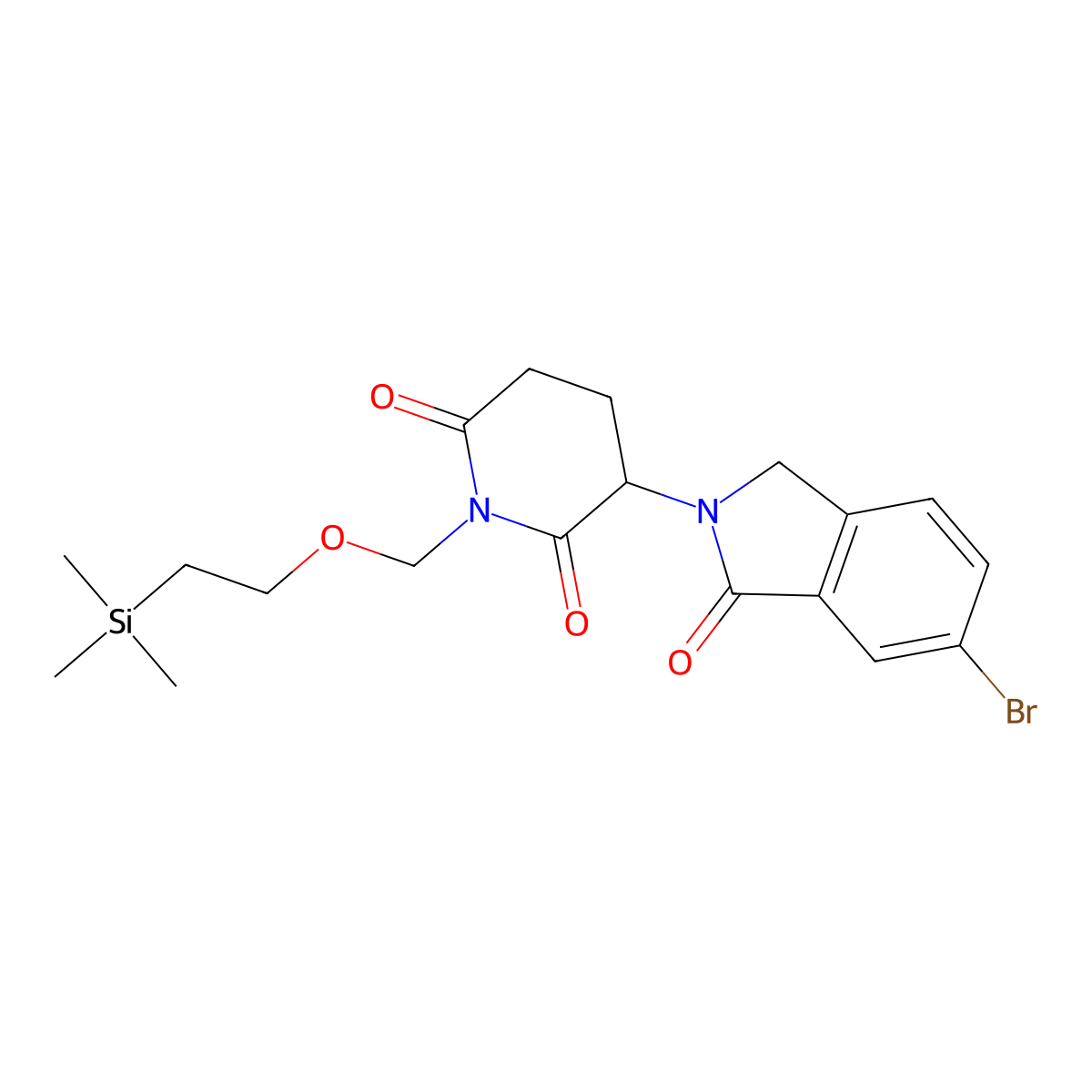 3-(6-Bromo-1-oxoisoindolin-2-YL)-1-((2-(trimethylsilyl)ethoxy)methyl)piperidine-2,6-dione molecular structure, CAS 2731006-70-3