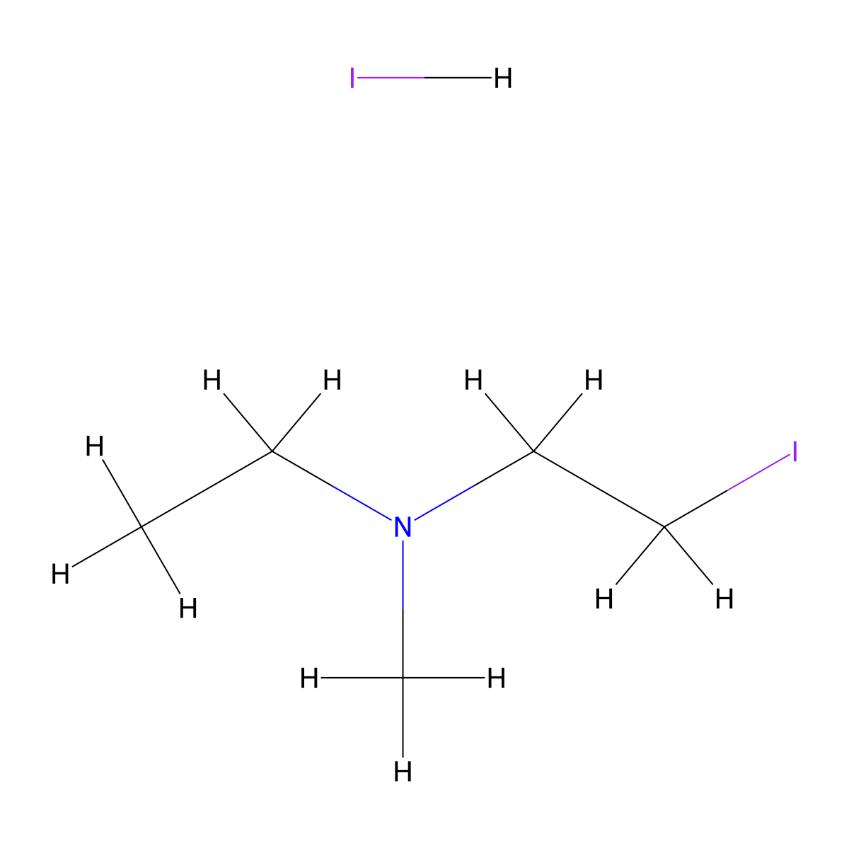 Ethyl(2-iodoethyl)methylaminehydroiodide molecular structure, CAS 2731006-76-9