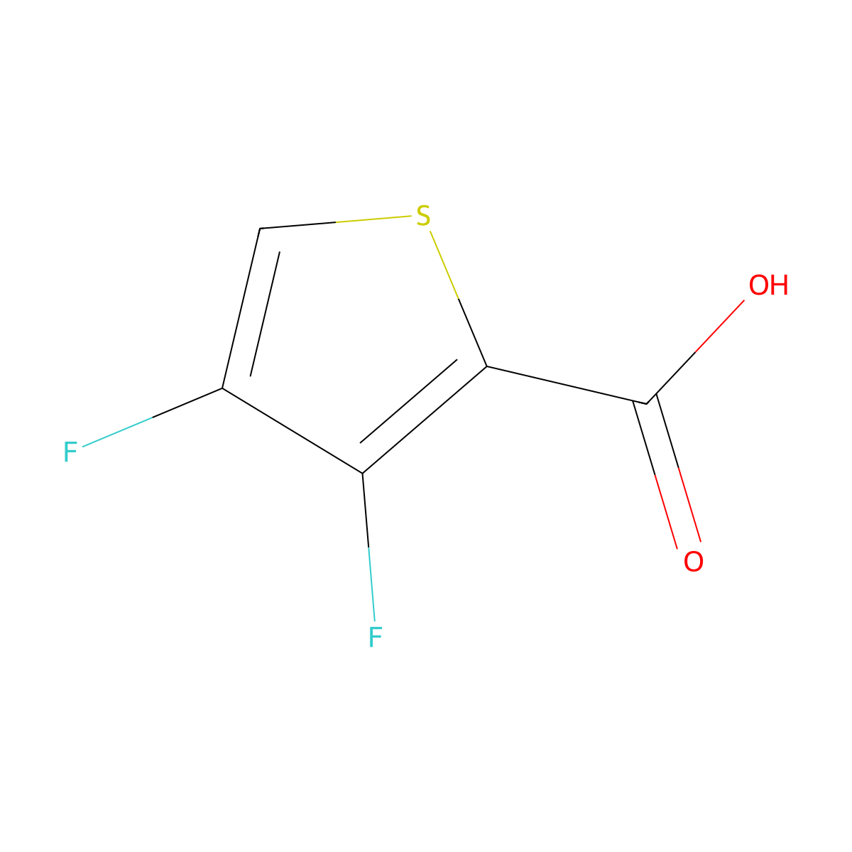 3,4-Difluorothiophene-2-carboxylic acid molecular structure, CAS 2731006-78-1