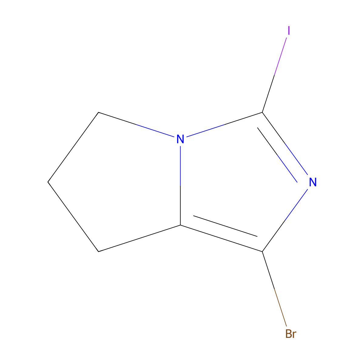 1-bromo-3-iodo-5H,6H,7H-pyrrolo[1,2-c]imidazole molecular structure, CAS 2731006-89-4