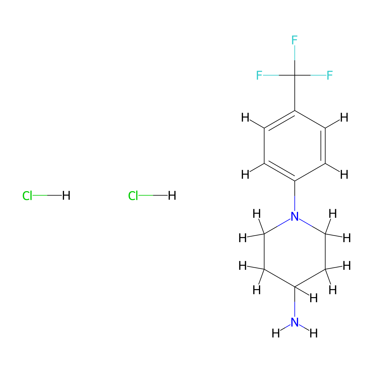1-[4-(Trifluoromethyl)phenyl]piperidin-4-aminedihydrochloride molecular structure, CAS 2731006-92-9