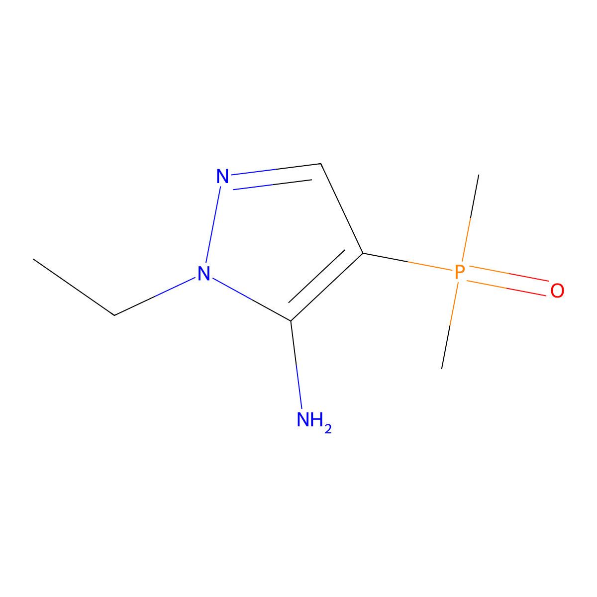 4-(dimethylphosphoryl)-1-ethyl-1H-pyrazol-5-amine molecular structure, CAS 2731006-93-0