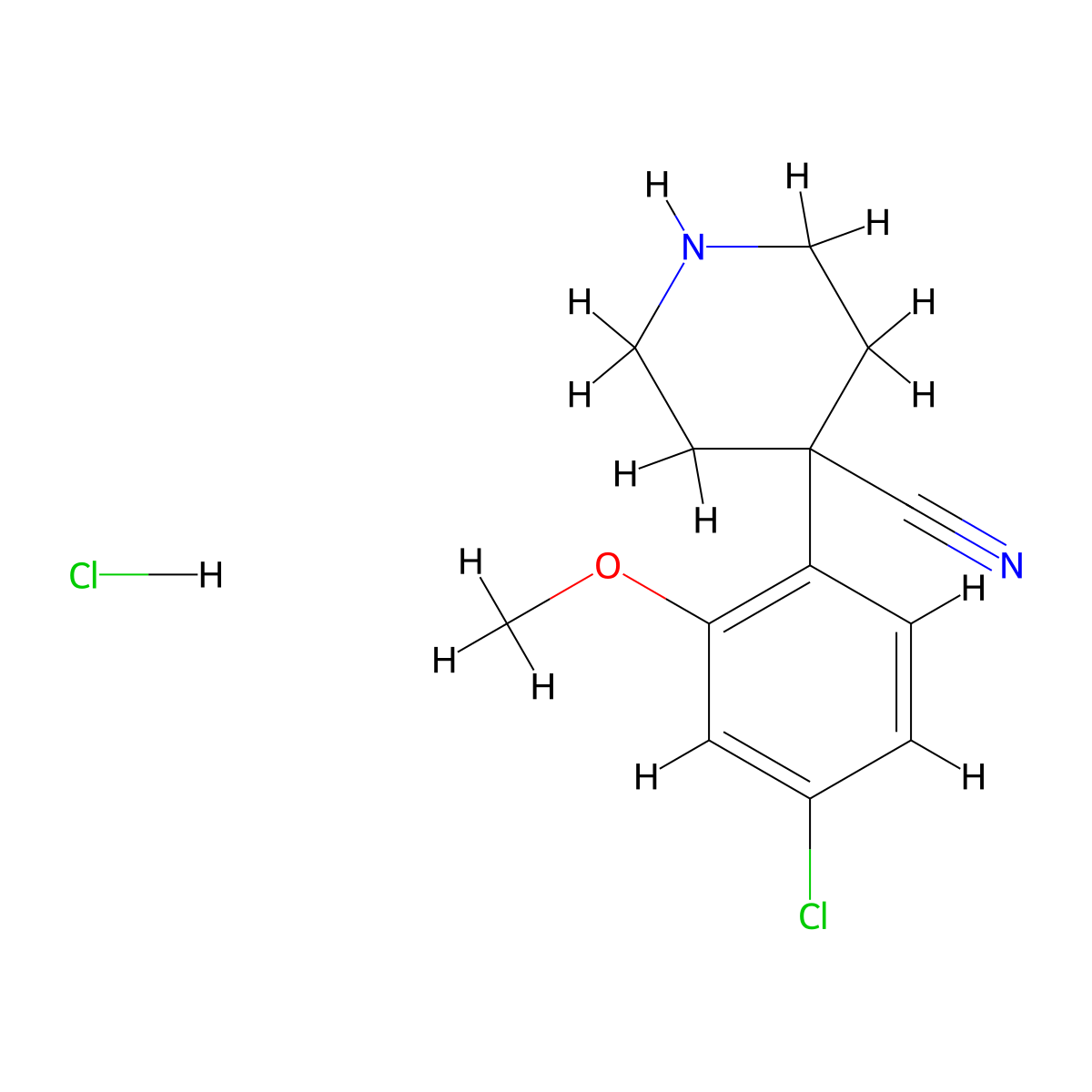 4-(4-Chloro-2-methoxyphenyl)piperidine-4-carbonitrile hydrochloride molecular structure, CAS 2731006-96-3