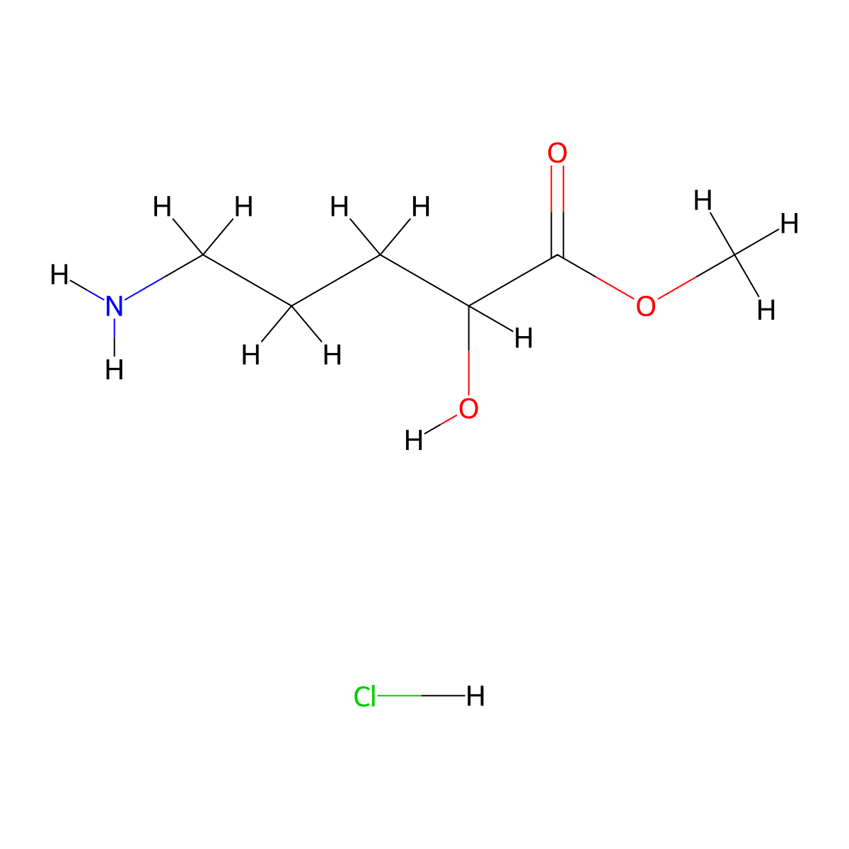 Methyl 5-amino-2-hydroxypentanoate hydrochloride molecular structure, CAS 2731007-02-4