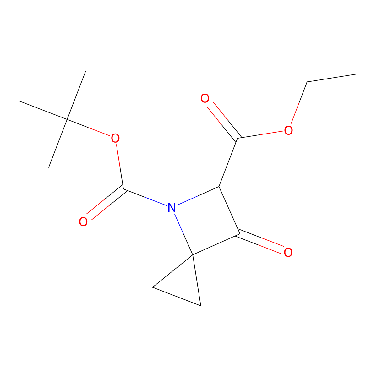 4-Tert-butyl 5-ethyl 6-oxo-4-azaspiro[2.3]hexane-4,5-dicarboxylate molecular structure, CAS 2731007-06-8