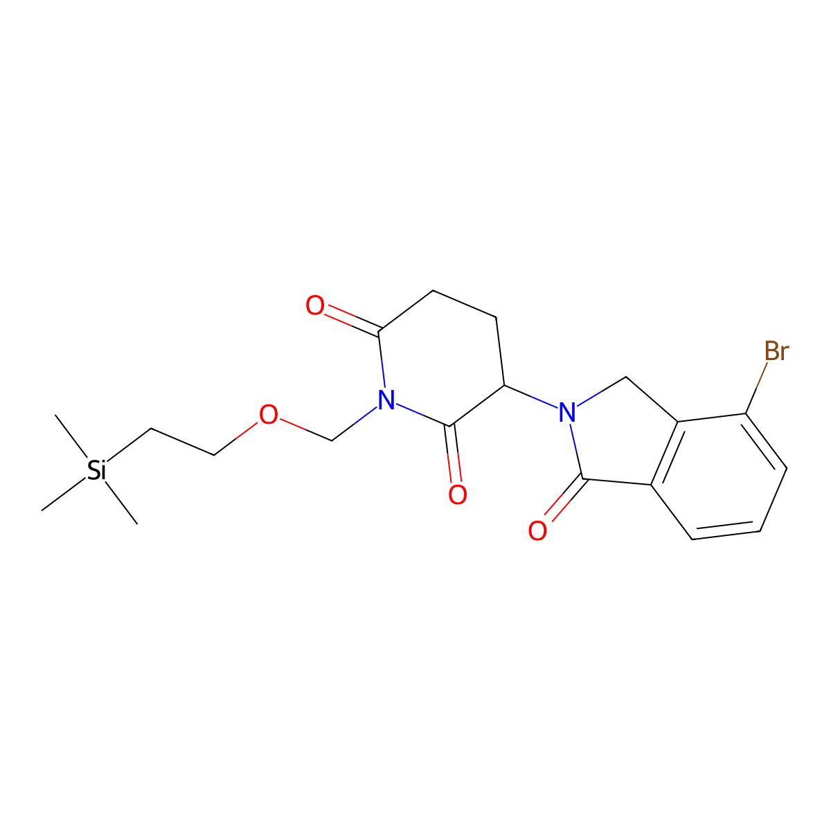 3-(4-Bromo-1,3-dihydro-1-oxo-2H-isoindol-2-YL)-1-[[2-(trimethylsilyl)ethoxy]methyl]-2,6-piperidinedione molecular structure, CAS 2731007-09-1