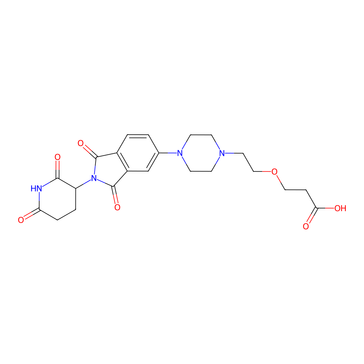 Thalidomide-Piperazine-PEG1-COOH molecular structure, CAS 2731007-11-5