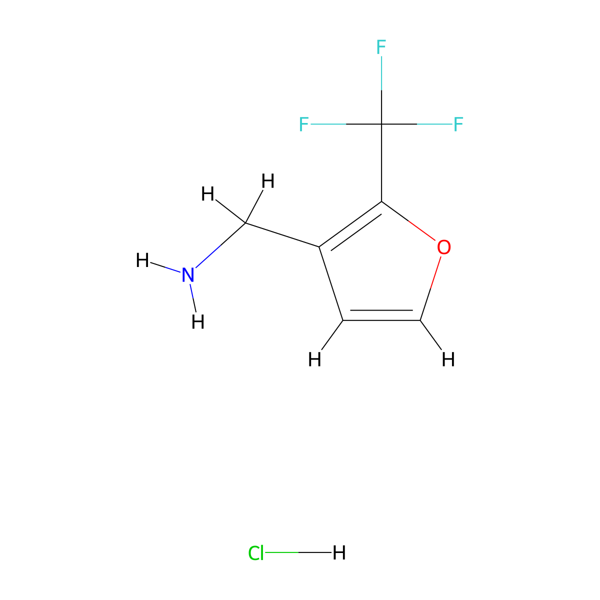 1-[2-(Trifluoromethyl)furan-3-yl]methanaminehydrochloride molecular structure, CAS 2731007-17-1