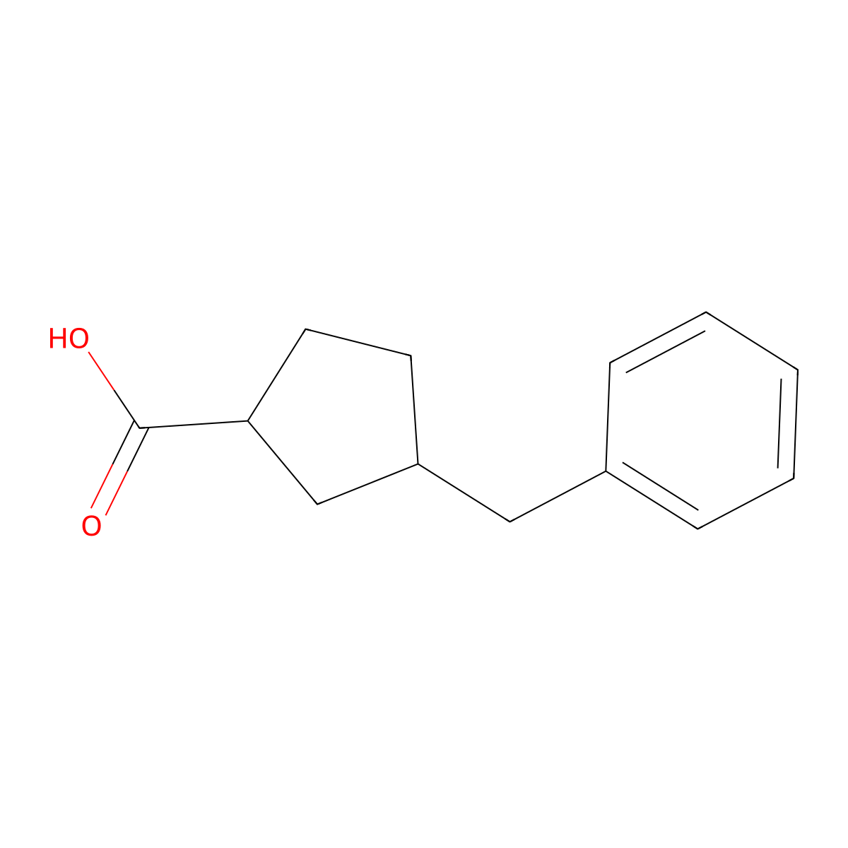 3-Benzylcyclopentane-1-carboxylic acid molecular structure, CAS 2731007-19-3