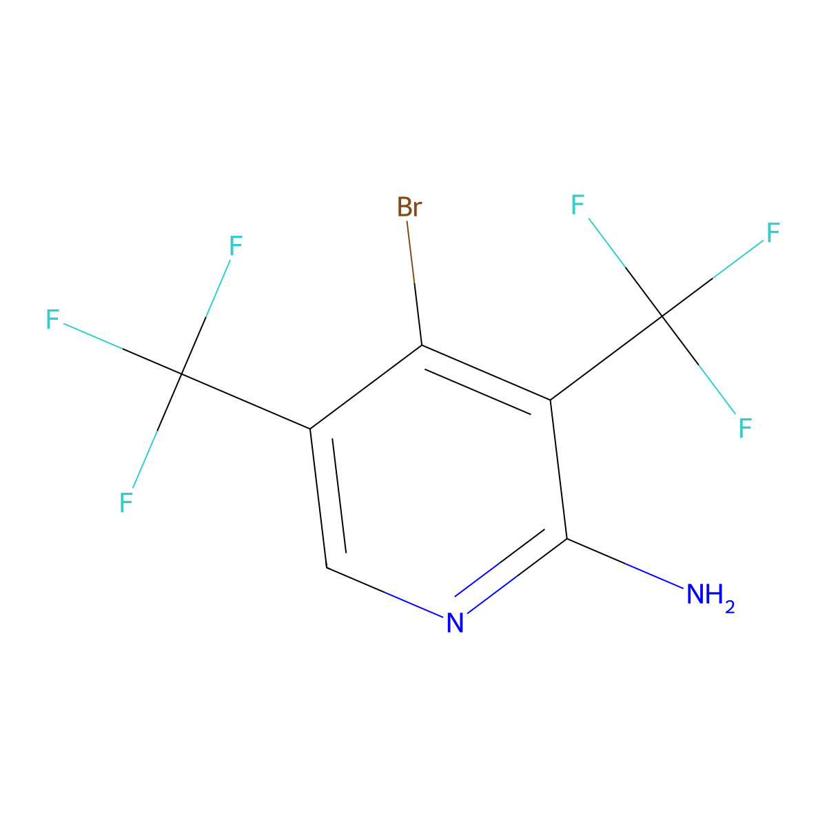 4-Bromo-3,5-bis(trifluoromethyl)pyridin-2-amine molecular structure, CAS 2731007-20-6