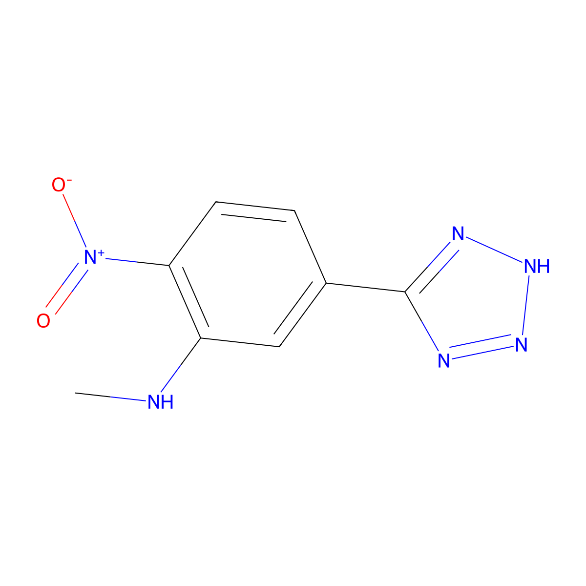 N-methyl-2-nitro-5-(1H-1,2,3,4-tetrazol-5-yl)aniline molecular structure, CAS 2731007-21-7