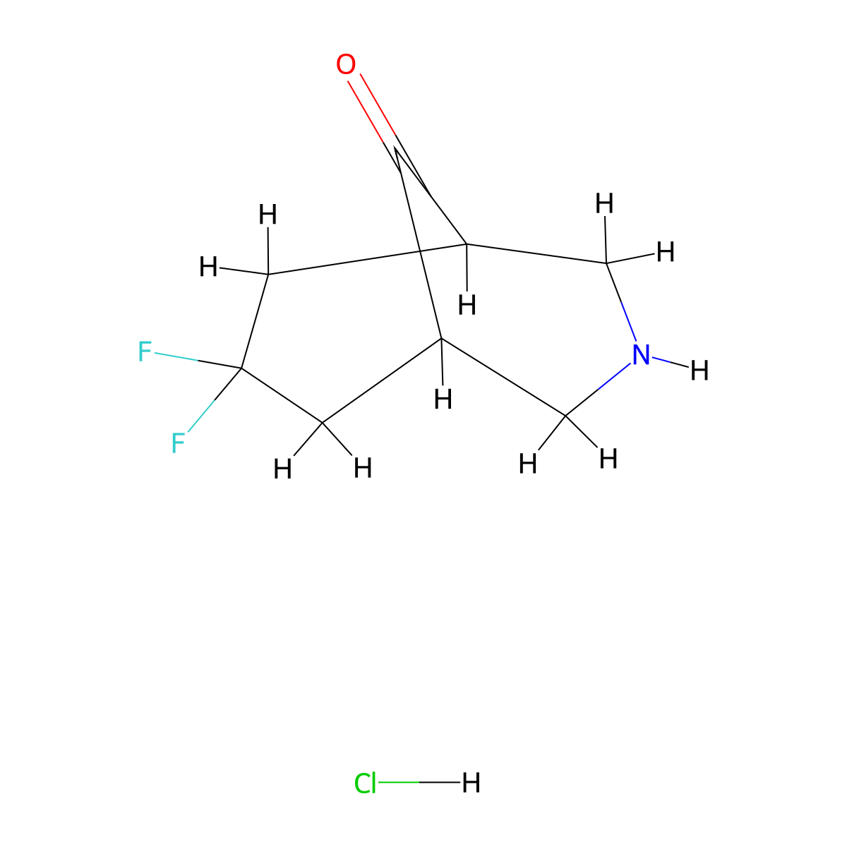 7,7-Difluoro-3-azabicyclo[3.3.1]nonan-9-one hydrochloride molecular structure, CAS 2731007-24-0