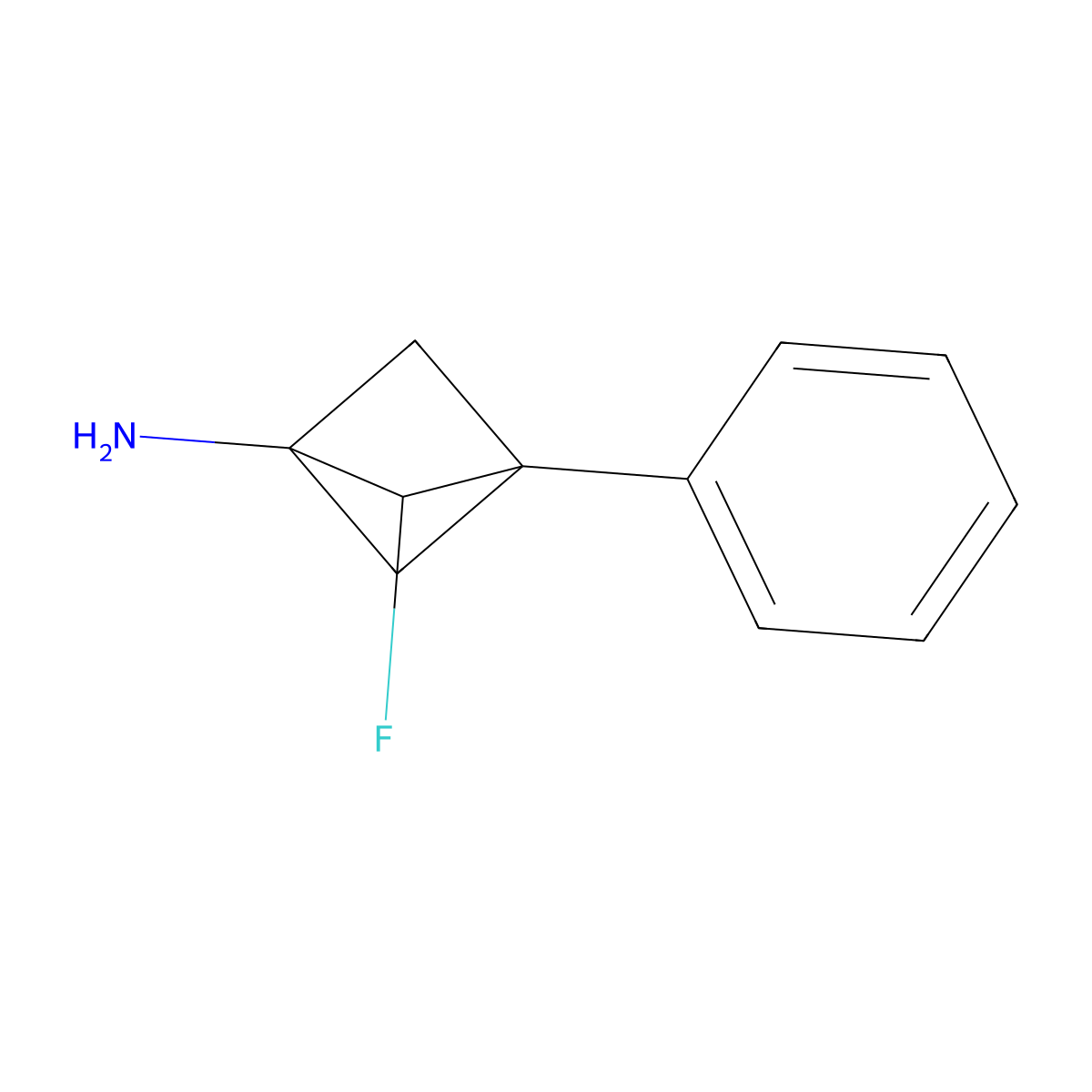 2-Fluoro-3-phenylbicyclo[1.1.1]pentan-1-amine molecular structure, CAS 2731007-30-8