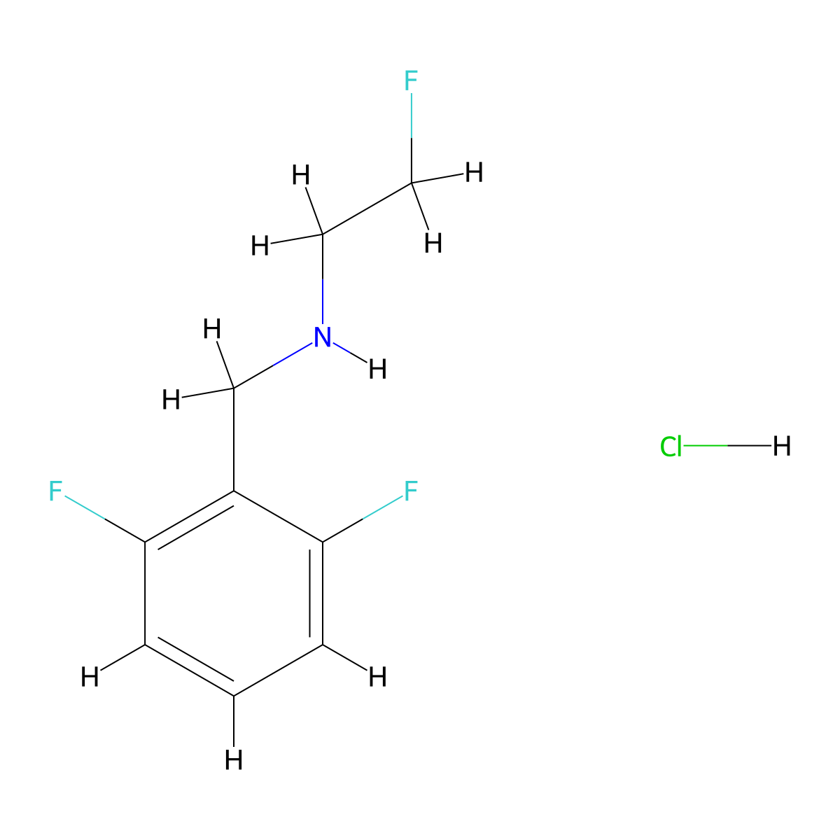 [(2,6-Difluorophenyl)methyl](2-fluoroethyl)aminehydrochloride molecular structure, CAS 2731007-34-2