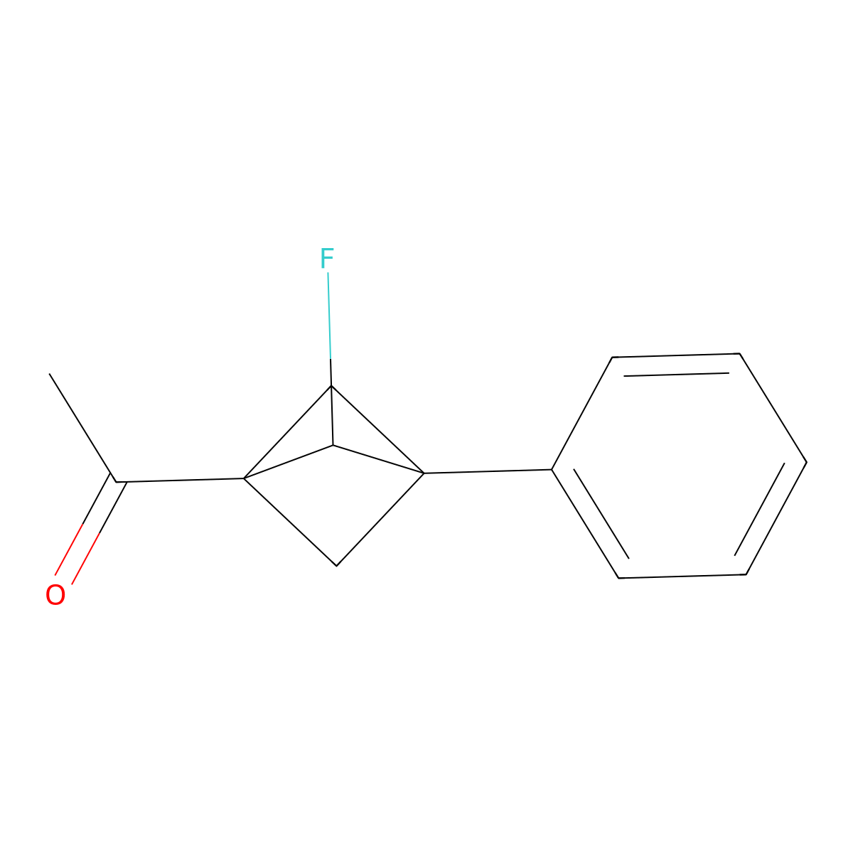 1-{2-Fluoro-3-phenylbicyclo[1.1.1]pentan-1-yl}ethan-1-one molecular structure, CAS 2731007-38-6