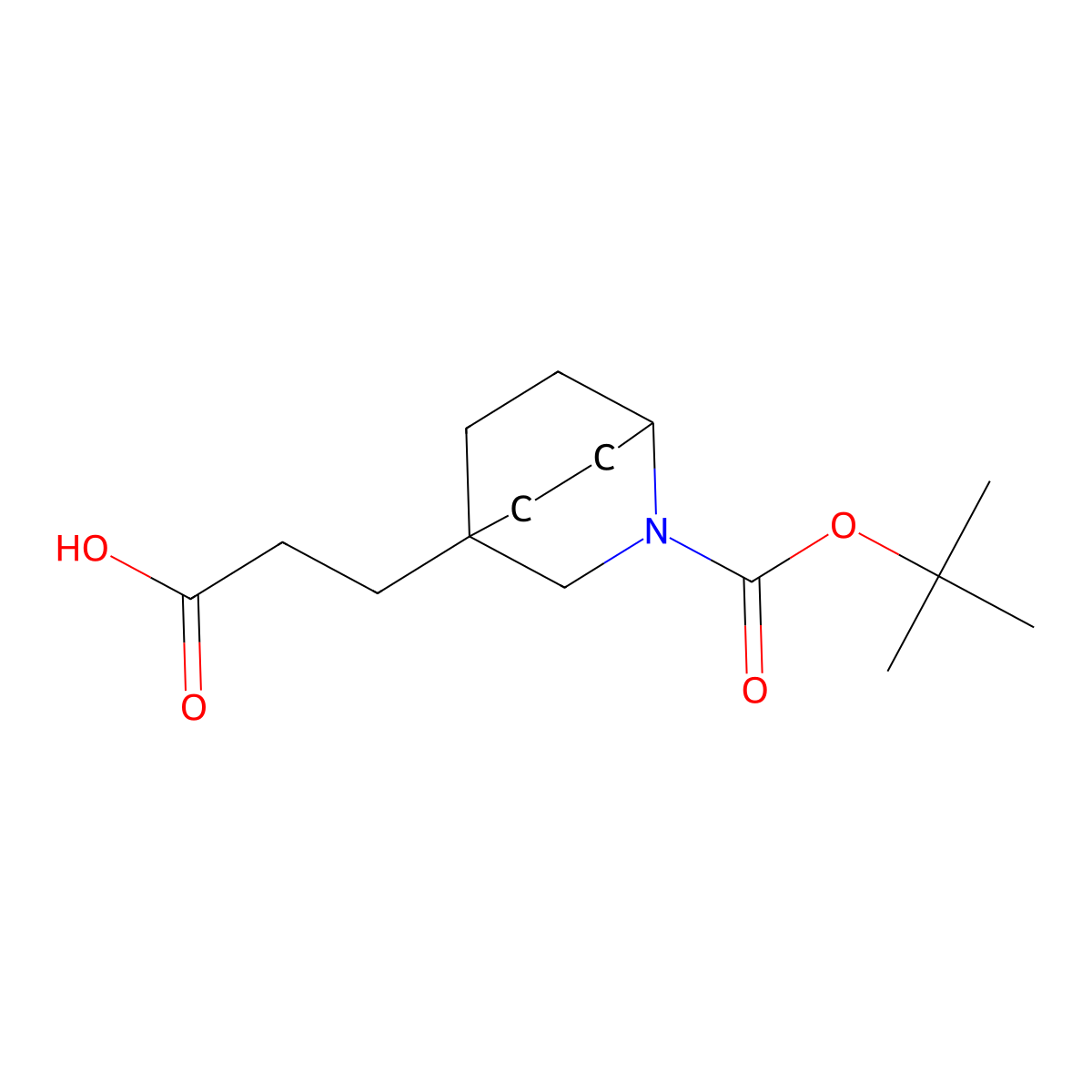 3-{2-[(Tert-butoxy)carbonyl]-2-azabicyclo[2.2.2]octan-4-yl}propanoic acid molecular structure, CAS 2731007-41-1