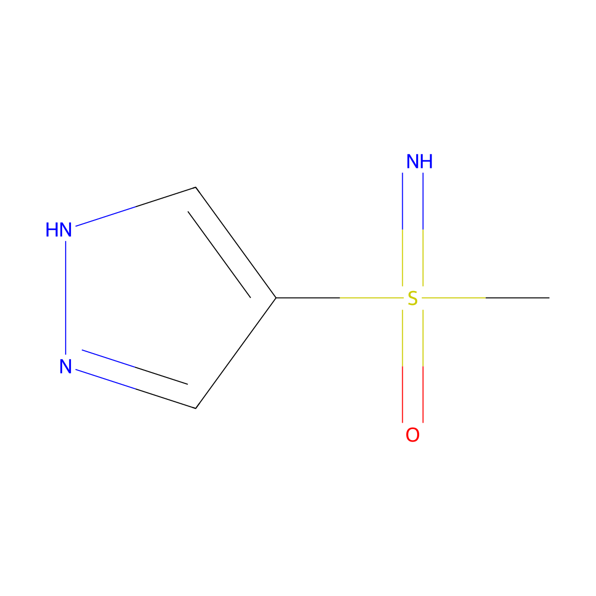 imino(methyl)(1H-pyrazol-4-yl)-lambda6-sulfanone hydrochloride molecular structure, CAS 2731007-43-3