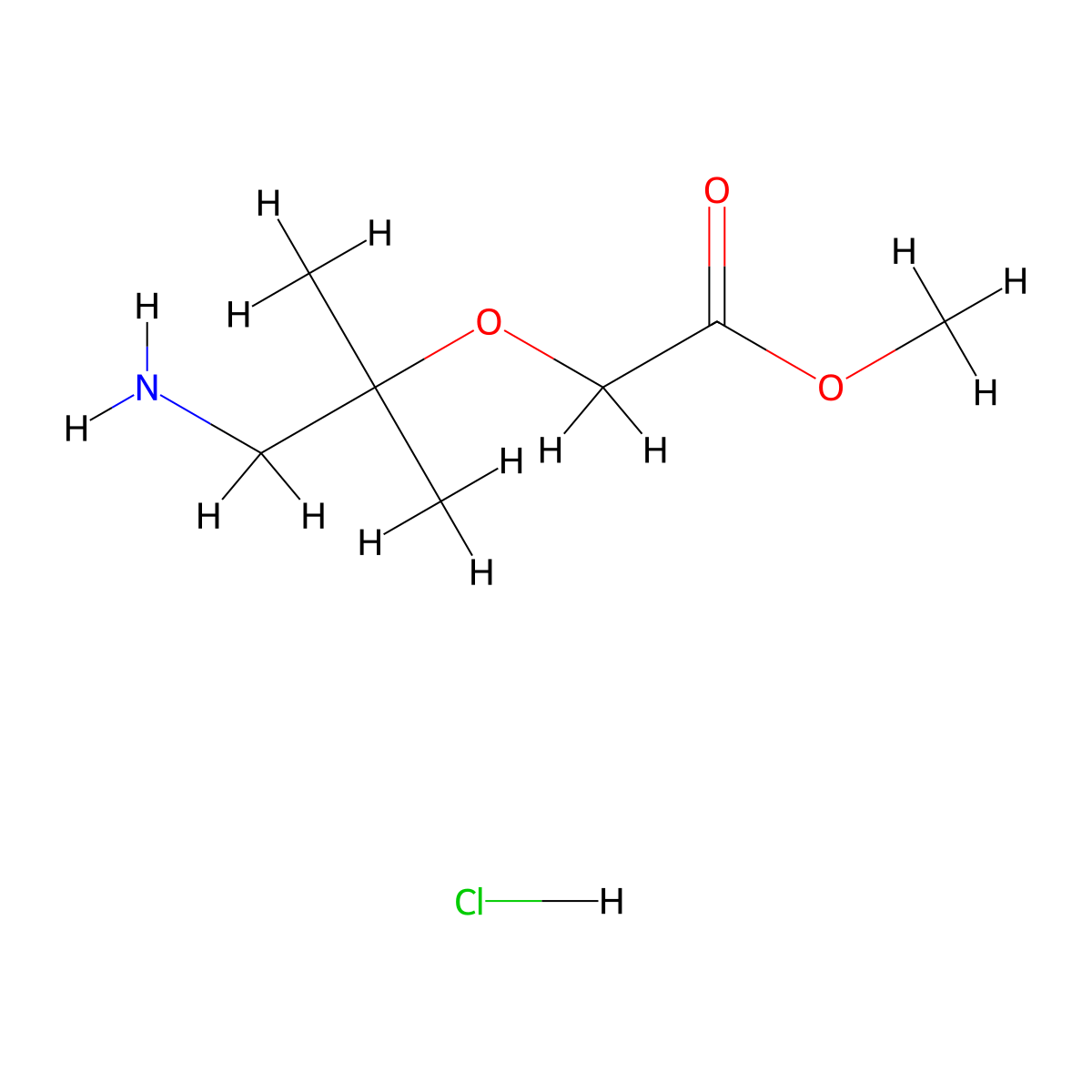 Methyl2-[(1-amino-2-methylpropan-2-yl)oxy]acetatehydrochloride molecular structure, CAS 2731007-48-8