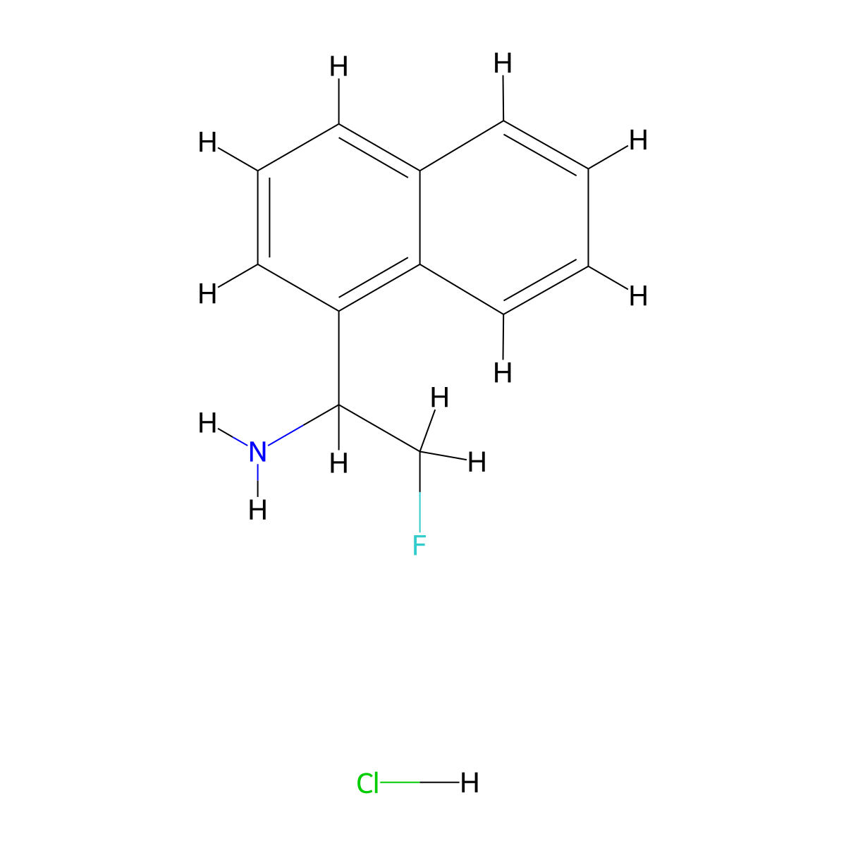 2-Fluoro-1-(naphthalen-1-yl)ethan-1-amine hydrochloride molecular structure, CAS 2731007-53-5