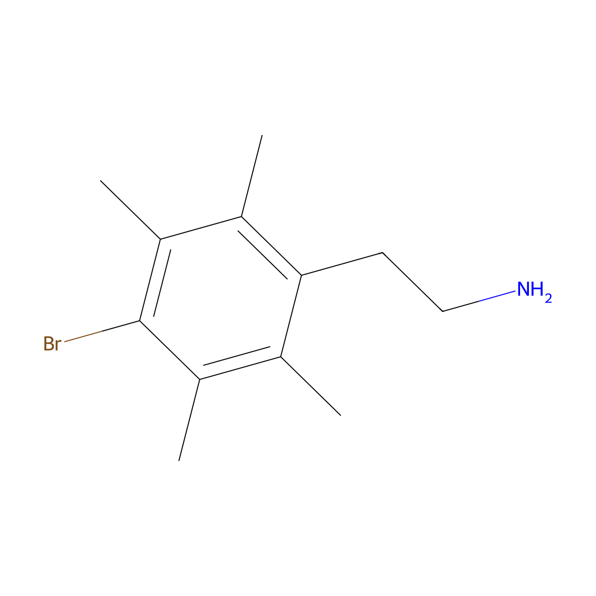 2-(4-Bromo-2,3,5,6-tetramethylphenyl)ethan-1-amine molecular structure, CAS 2731007-56-8