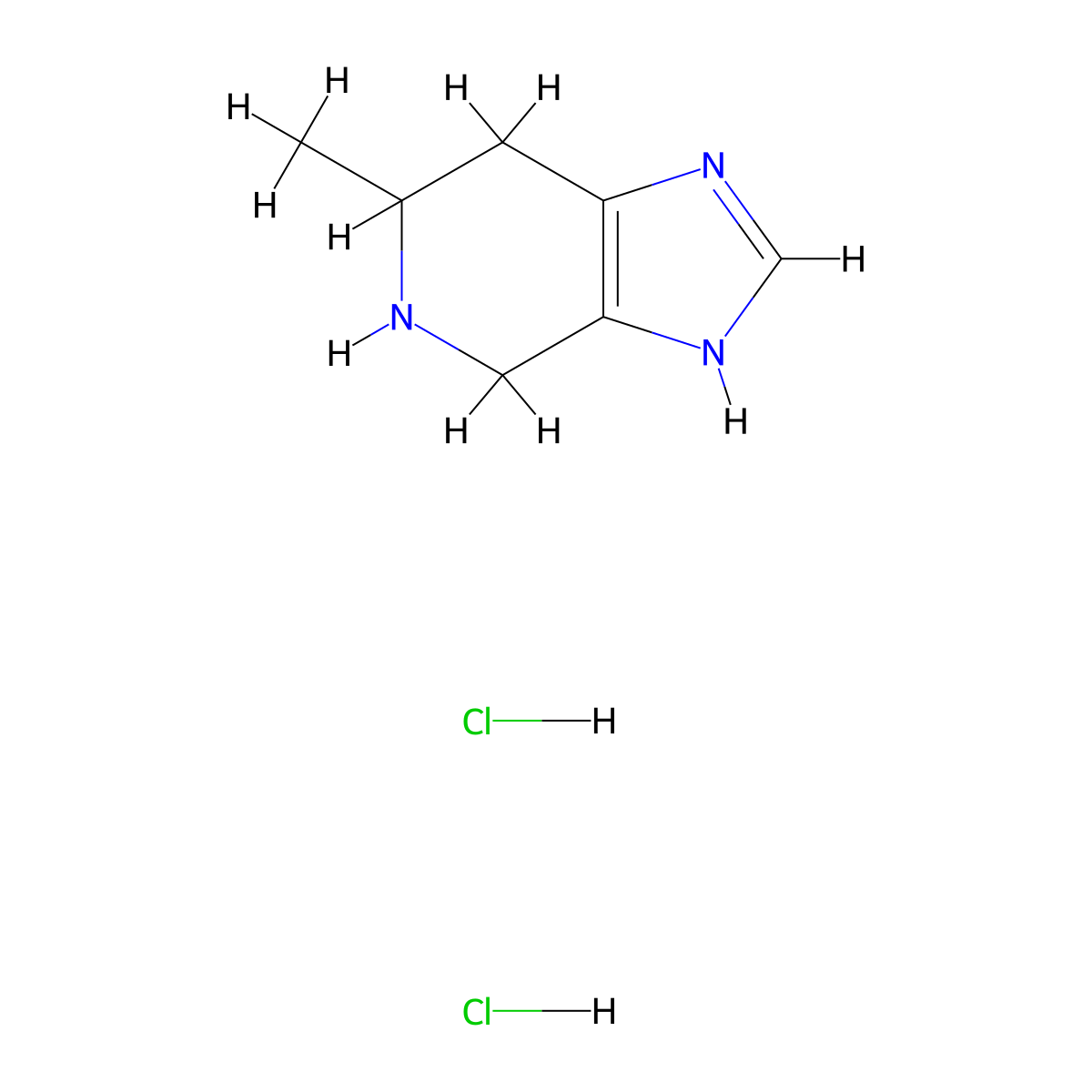 6-methyl-1H,4H,5H,6H,7H-imidazo(4,5-c)pyridine dihydrochloride molecular structure, CAS 2731007-58-0