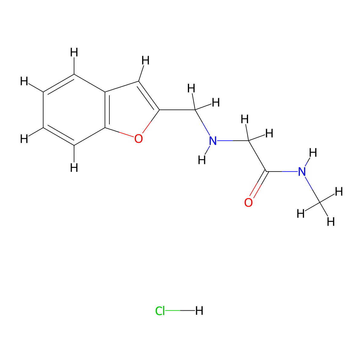 2-{[(1-benzofuran-2-yl)methyl]amino}-N-methylacetamide hydrochloride molecular structure, CAS 2731007-62-6