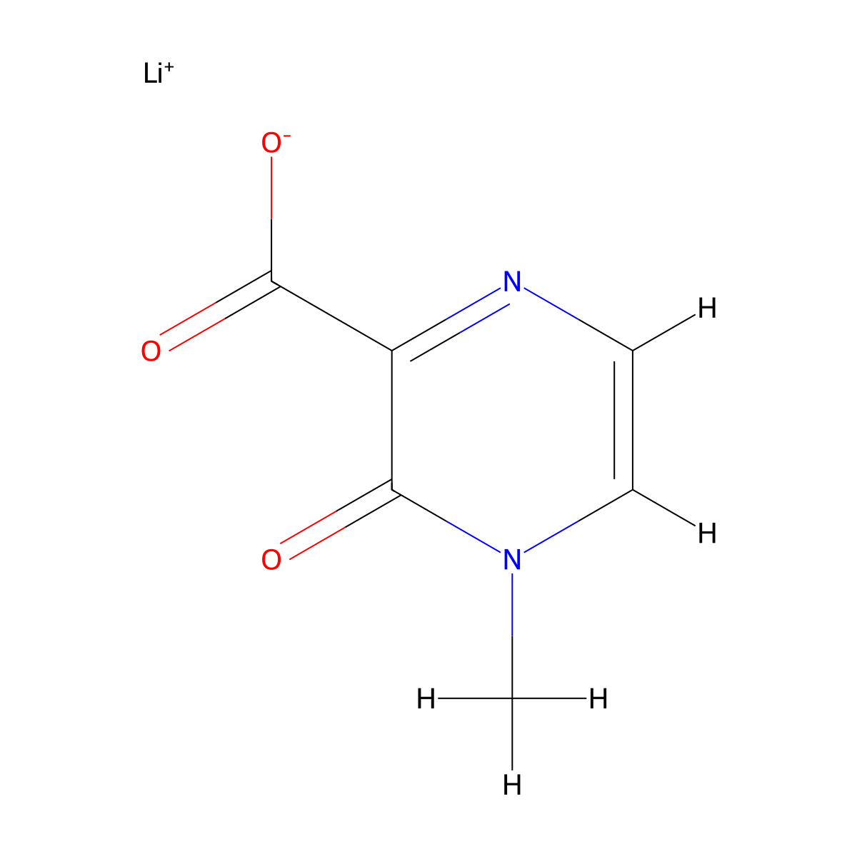 Lithium(1+)4-methyl-3-oxo-3,4-dihydropyrazine-2-carboxylate molecular structure, CAS 2731007-64-8