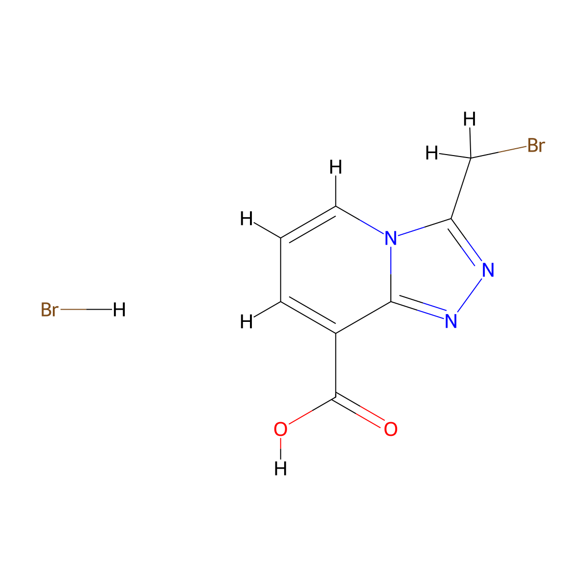 3-(Bromomethyl)-[1,2,4]triazolo[4,3-a]pyridine-8-carboxylic acid hydrobromide molecular structure, CAS 2731007-66-0