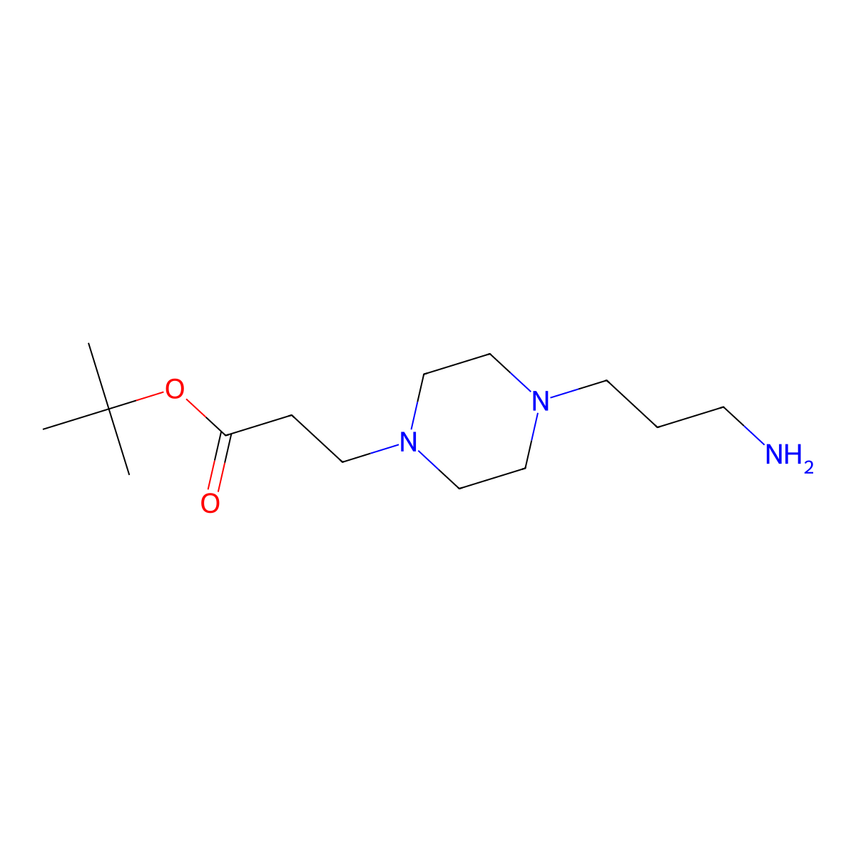 Tert-butyl 3-[4-(3-aminopropyl)piperazin-1-yl]propanoate molecular structure, CAS 2731007-67-1