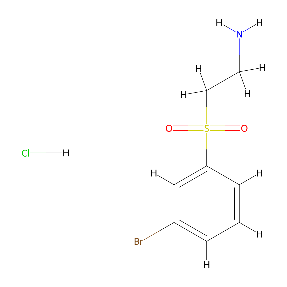 2-(3-Bromobenzenesulfonyl)ethan-1-amine hydrochloride molecular structure, CAS 2731007-73-9