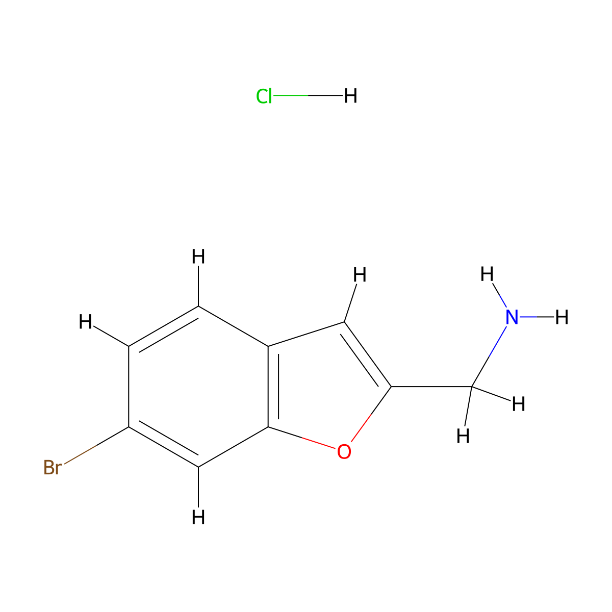1-(6-Bromo-1-benzofuran-2-yl)methanaminehydrochloride molecular structure, CAS 2731007-75-1