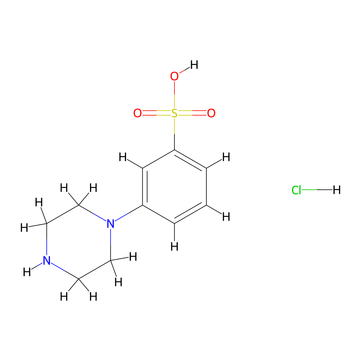 3-(Piperazin-1-yl)benzene-1-sulfonicacidhydrochloride molecular structure, CAS 2731007-76-2