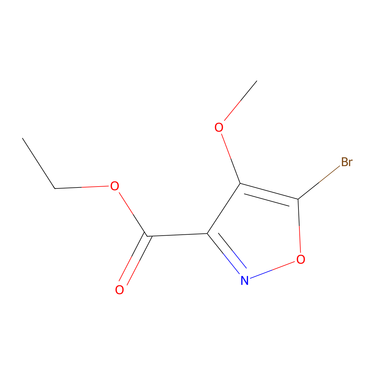 Ethyl 5-bromo-4-methoxy-1,2-oxazole-3-carboxylate molecular structure, CAS 2731007-80-8